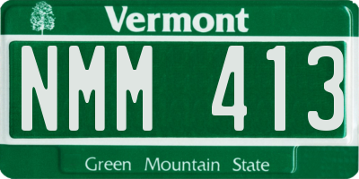 VT license plate NMM413