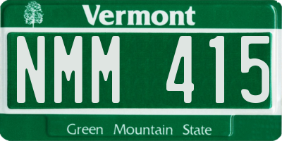 VT license plate NMM415