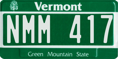 VT license plate NMM417