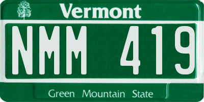 VT license plate NMM419