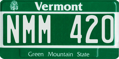 VT license plate NMM420