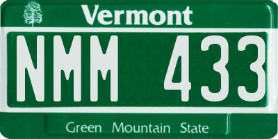 VT license plate NMM433