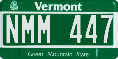 VT license plate NMM447