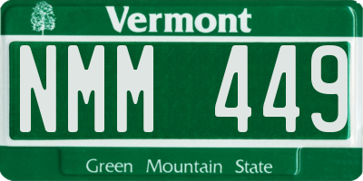 VT license plate NMM449