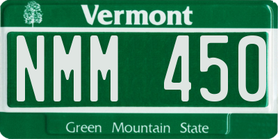 VT license plate NMM450