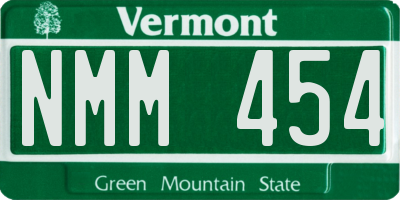 VT license plate NMM454