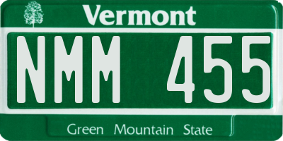 VT license plate NMM455