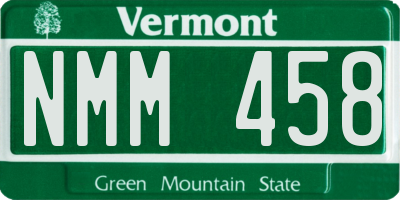 VT license plate NMM458