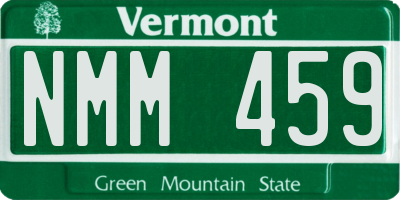 VT license plate NMM459