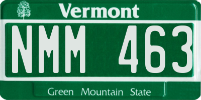 VT license plate NMM463