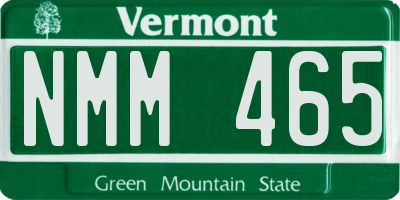 VT license plate NMM465
