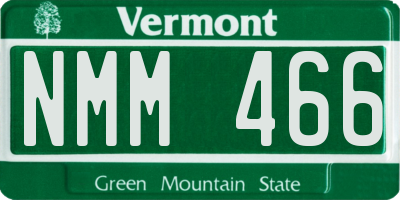 VT license plate NMM466