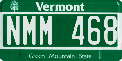 VT license plate NMM468