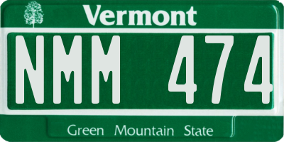 VT license plate NMM474