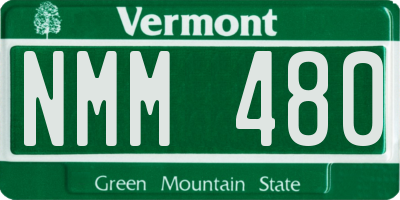 VT license plate NMM480
