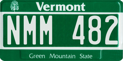 VT license plate NMM482