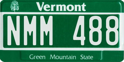 VT license plate NMM488