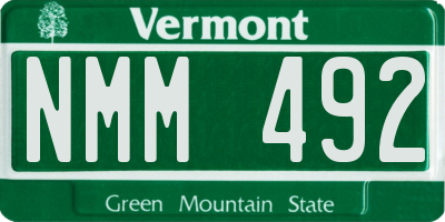 VT license plate NMM492