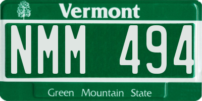 VT license plate NMM494