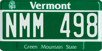 VT license plate NMM498