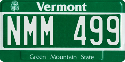 VT license plate NMM499