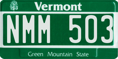 VT license plate NMM503