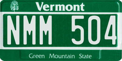 VT license plate NMM504