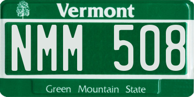 VT license plate NMM508