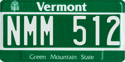 VT license plate NMM512