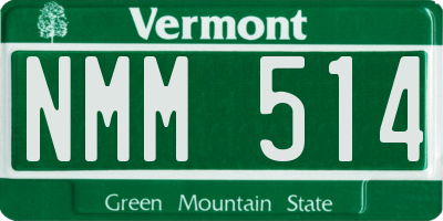 VT license plate NMM514