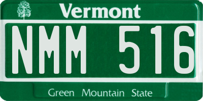 VT license plate NMM516