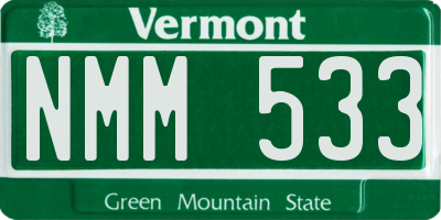 VT license plate NMM533