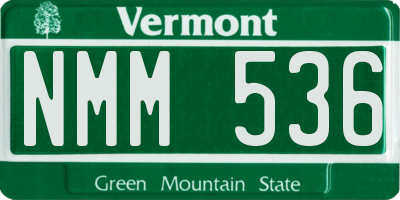 VT license plate NMM536