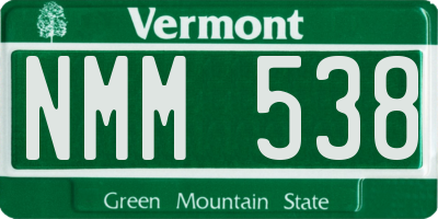 VT license plate NMM538