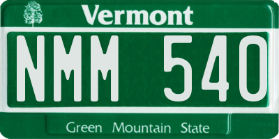 VT license plate NMM540