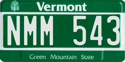 VT license plate NMM543