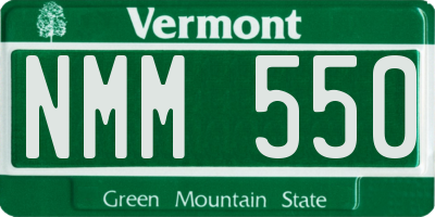 VT license plate NMM550