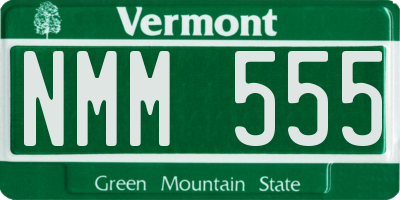 VT license plate NMM555