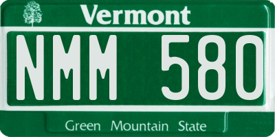 VT license plate NMM580