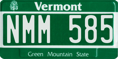 VT license plate NMM585