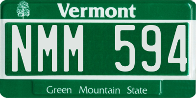 VT license plate NMM594