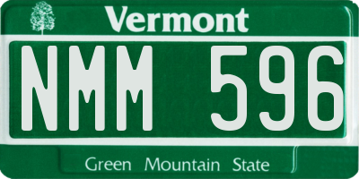 VT license plate NMM596
