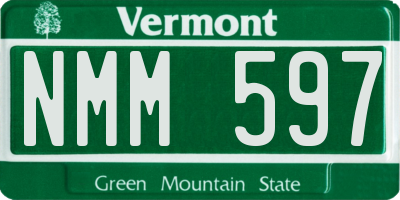 VT license plate NMM597