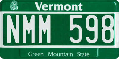 VT license plate NMM598
