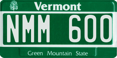 VT license plate NMM600