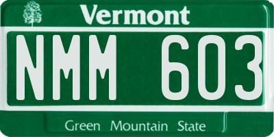 VT license plate NMM603