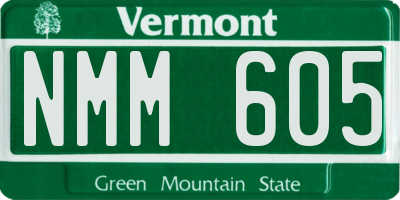 VT license plate NMM605