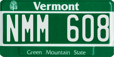 VT license plate NMM608