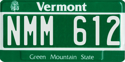 VT license plate NMM612