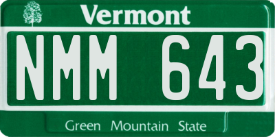 VT license plate NMM643
